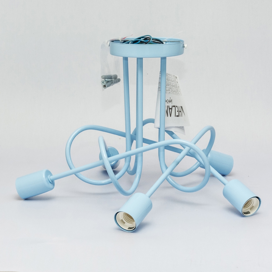 Žyrandol natynkowy OXFORD 5xE27/15W/230V niebieski