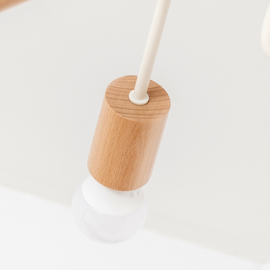 Žyrandol natynkowy OXFORD 5xE27/15W/230V sosna/kremowy