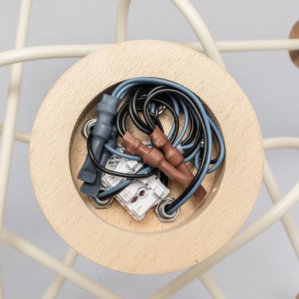 Žyrandol natynkowy OXFORD 5xE27/15W/230V sosna/kremowy