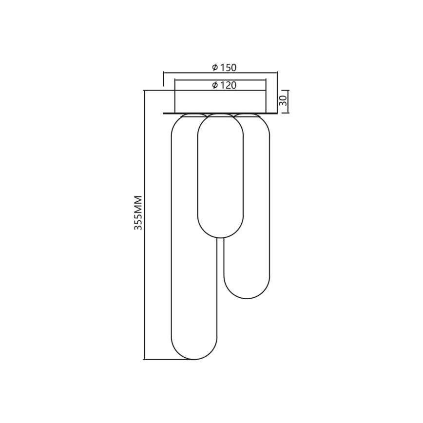 Żyrandol natynkowy PAX 3xG9/9W/230V czarny