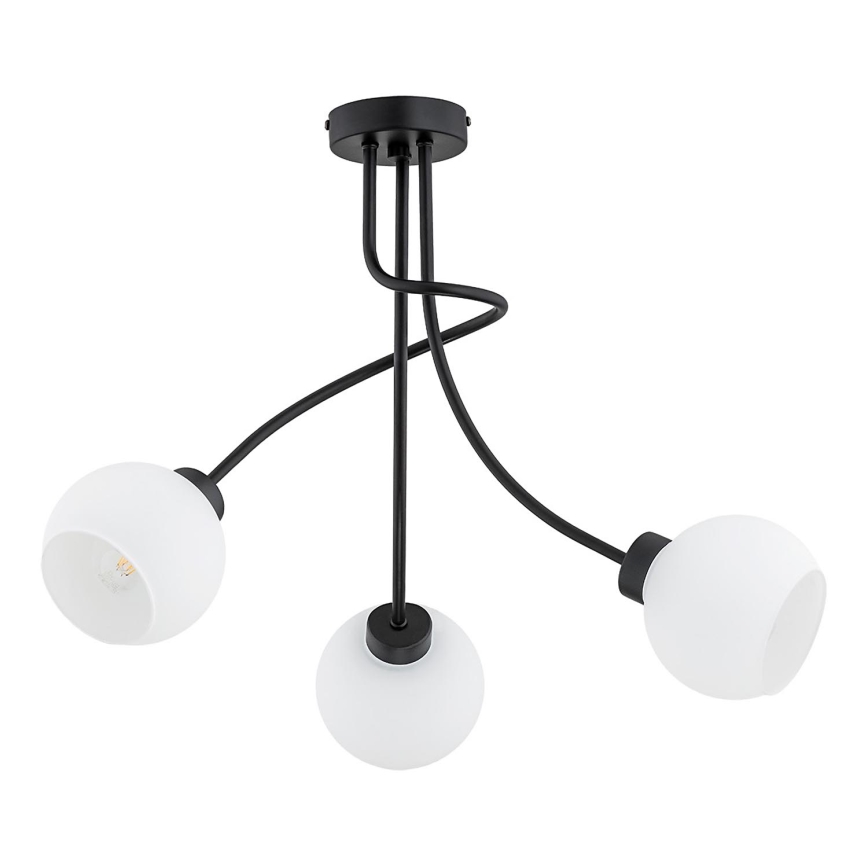 Żyrandol natynkowy PLENA 3xE27/15W/230V czarny