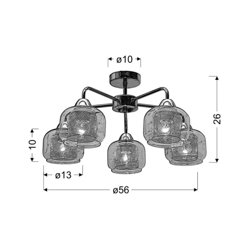 Żyrandol natynkowy RAY 5xE14/40W/230V