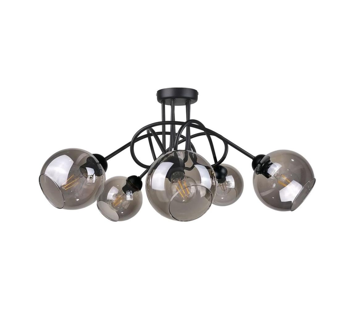 Żyrandol natynkowy RIN 5xE27/60W/230V czarny