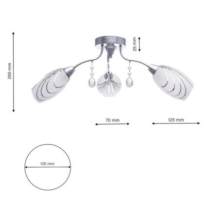 Żyrandol natynkowy ROSA 3xE14/40W/230V