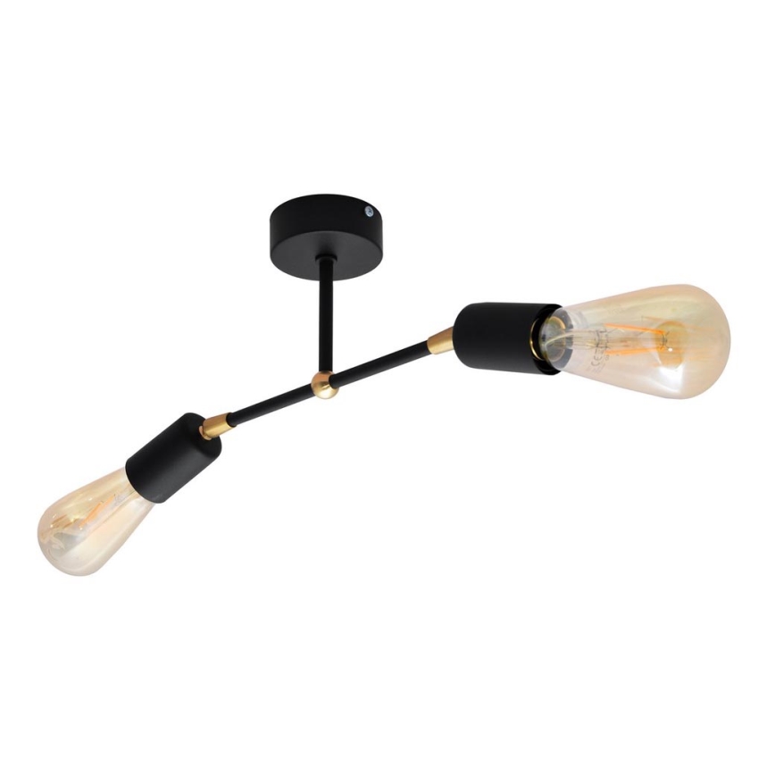 Żyrandol natynkowy ROSETTE 2xE27/15W/230V czarny/złoty