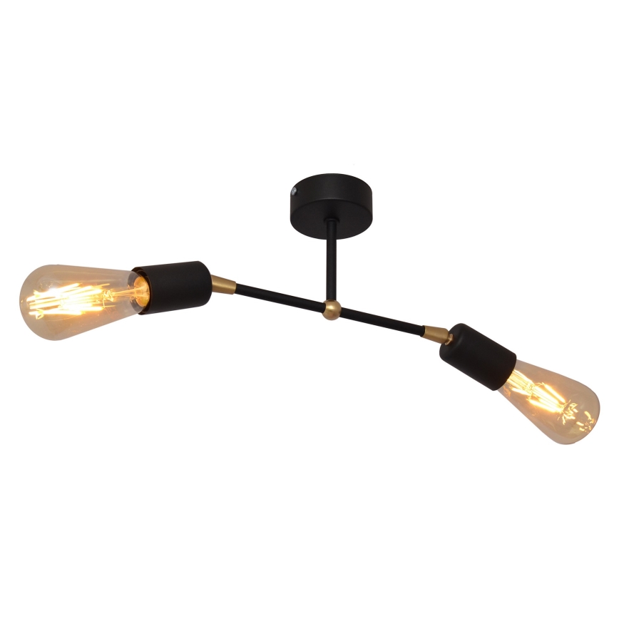 Żyrandol natynkowy ROSETTE 2xE27/15W/230V czarny/złoty
