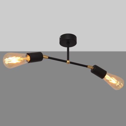 Żyrandol natynkowy ROSETTE 2xE27/15W/230V czarny/złoty