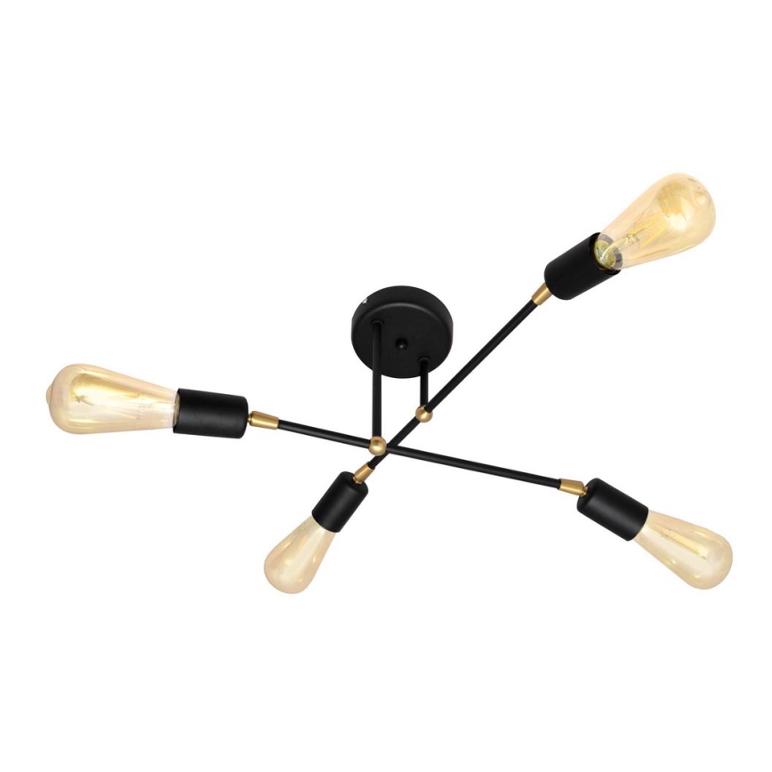 Żyrandol natynkowy ROSETTE 4xE27/15W/230V czarny/złoty