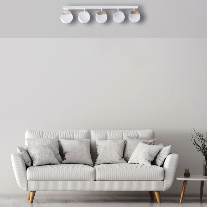 Żyrandol natynkowy SFERA WOOD 5xE14/40W/230V