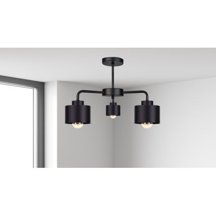 Żyrandol natynkowy SIMPLY BLACK 3xE27/60W/230V