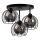 Żyrandol natynkowy SOLO BLACK 3xE27/60W/230V czarny/dymny śr. 30 cm
