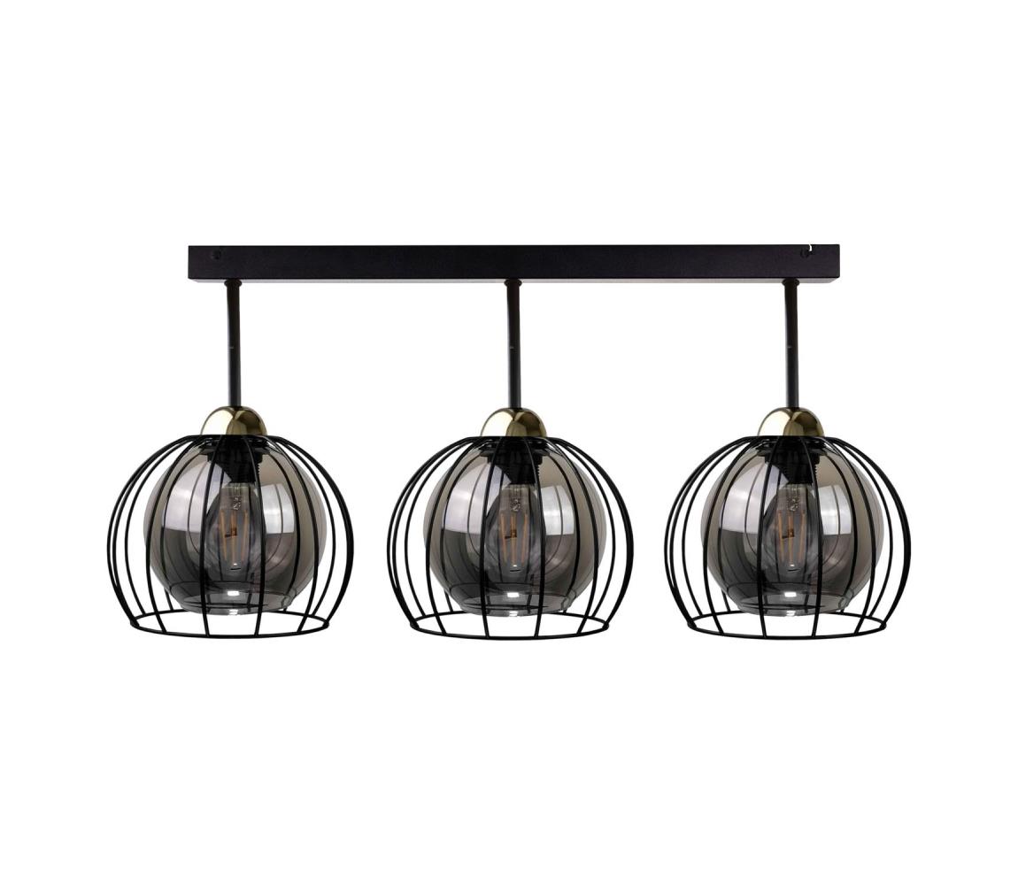 Żyrandol natynkowy SOLO BLACK 3xE27/60W/230V czarny/złoty