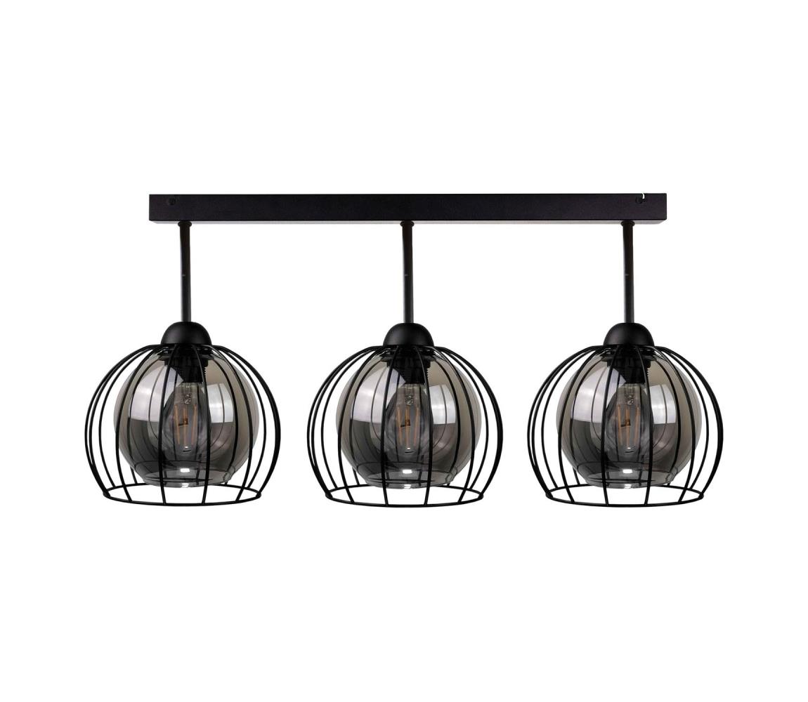 Żyrandol natynkowy SOLO BLACK 3xE27/60W/230V