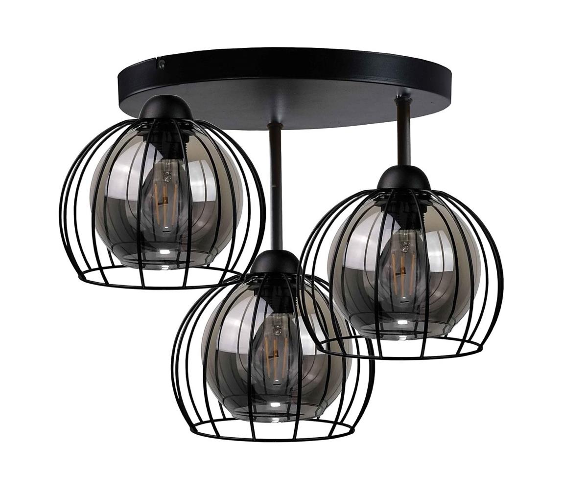 Żyrandol natynkowy SOLO BLACK 3xE27/60W/230V śr. 30 cm