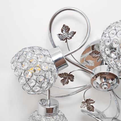 Żyrandol natynkowy SOPHIA 5xE27/15W/230V chrom błyszczący/przezroczysty