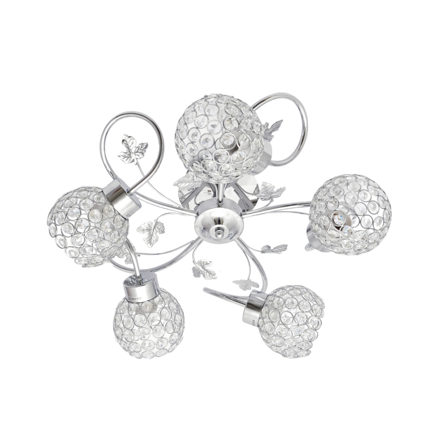 Żyrandol natynkowy SOPHIA 5xE27/15W/230V chrom błyszczący/przezroczysty