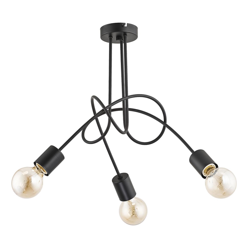 Żyrandol natynkowy TANGO 3xE27/15W/230V czarny