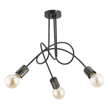 Żyrandol natynkowy TANGO 3xE27/15W/230V czarny