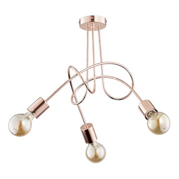 Żyrandol natynkowy TANGO 3xE27/15W/230V miedź