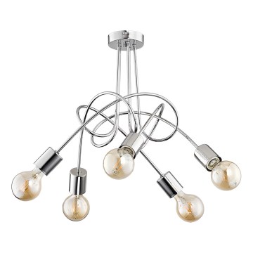 Żyrandol natynkowy TANGO 5xE27/15W/230V chrom błyszczący