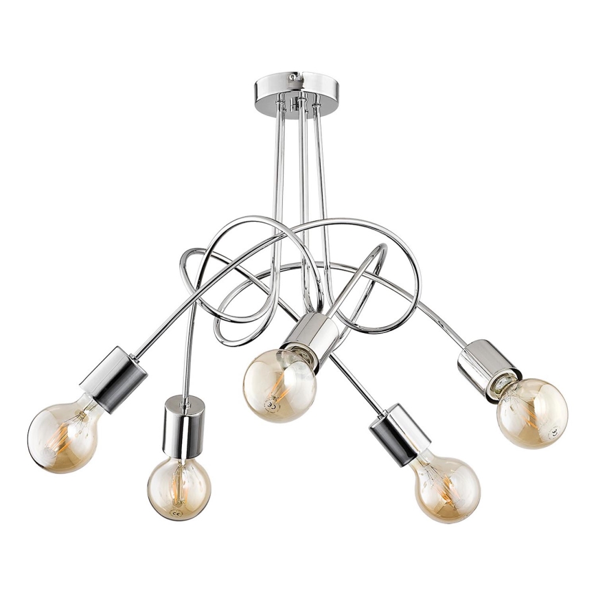 Żyrandol natynkowy TANGO 5xE27/15W/230V chrom błyszczący