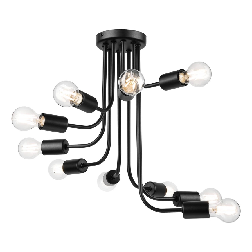 Żyrandol natynkowy TRINITY 10xE27/15W/230V czarny
