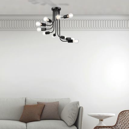 Żyrandol natynkowy TRINITY 10xE27/15W/230V czarny