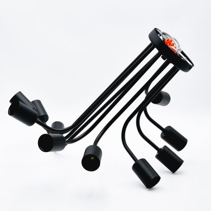 Żyrandol natynkowy TRINITY 10xE27/15W/230V czarny