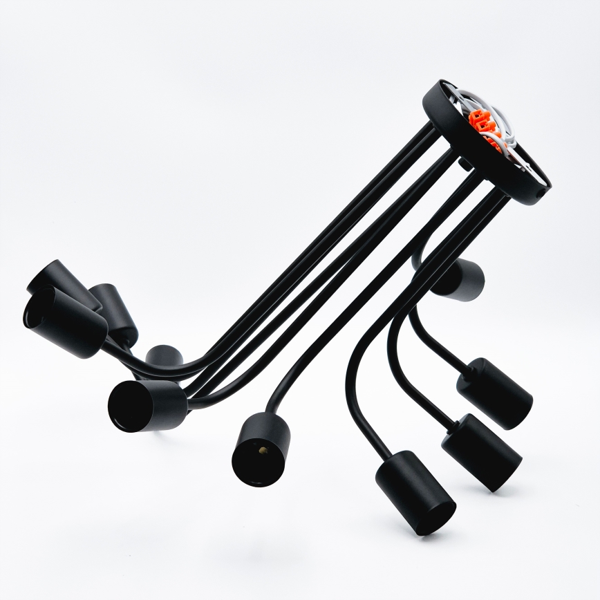 Żyrandol natynkowy TRINITY 10xE27/15W/230V czarny