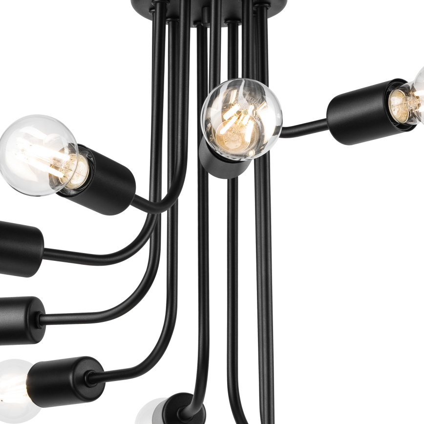 Żyrandol natynkowy TRINITY 10xE27/15W/230V czarny