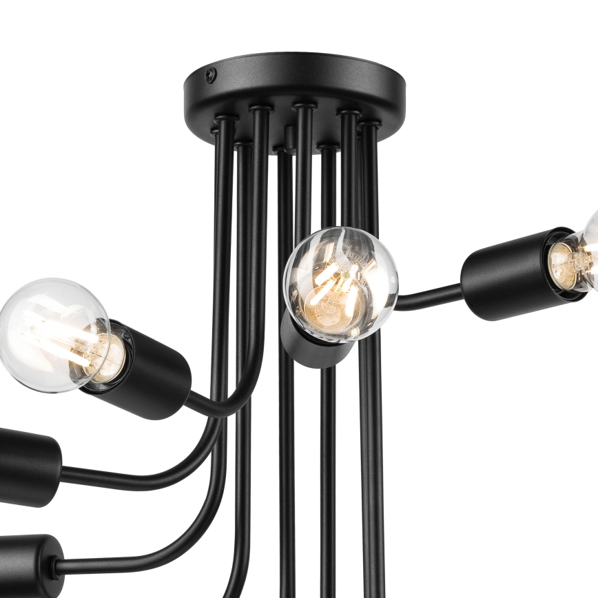Żyrandol natynkowy TRINITY 10xE27/15W/230V czarny