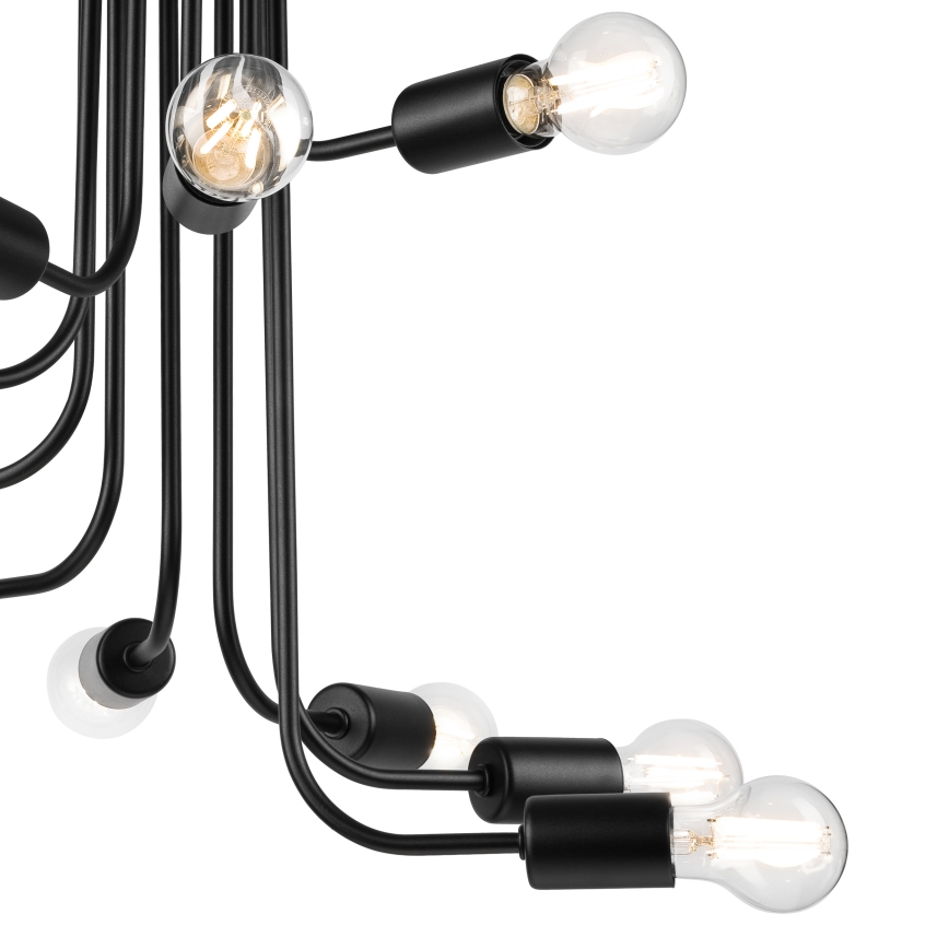Żyrandol natynkowy TRINITY 10xE27/15W/230V czarny
