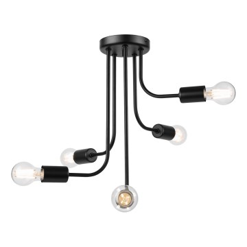 Żyrandol natynkowy TRINITY 5xE27/15W/230V czarny