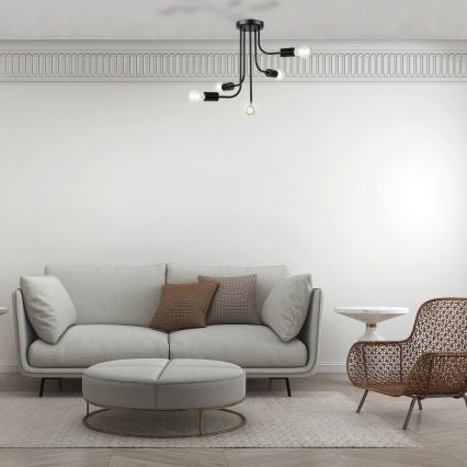 Żyrandol natynkowy TRINITY 5xE27/15W/230V czarny