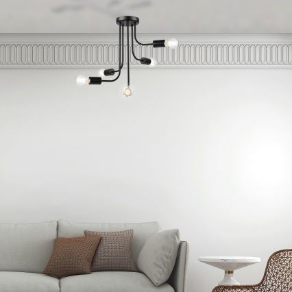 Żyrandol natynkowy TRINITY 5xE27/15W/230V czarny