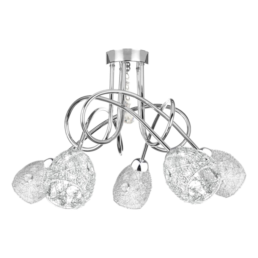 Żyrandol natynkowy TWIST CRYSTAL 5xE14/40W/230V