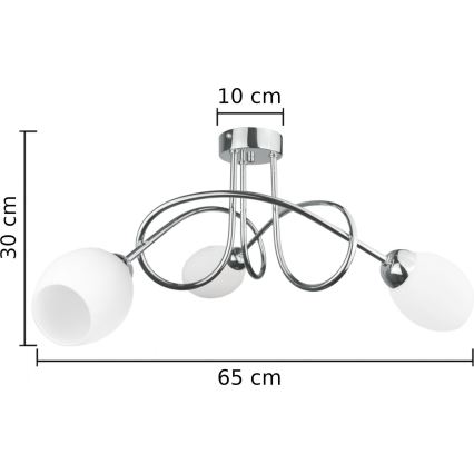 Żyrandol natynkowy TWIST WHITE 3xE14/40W/230V