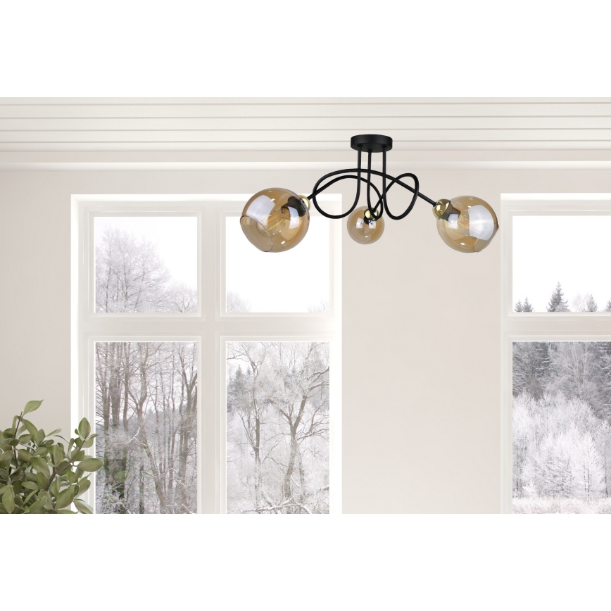 Żyrandol natynkowy VENUS GOLD 3xE27/60W/230V