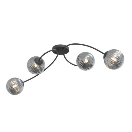 Żyrandol natynkowy VIBRA 4xE14/10W/230V czarny/szary