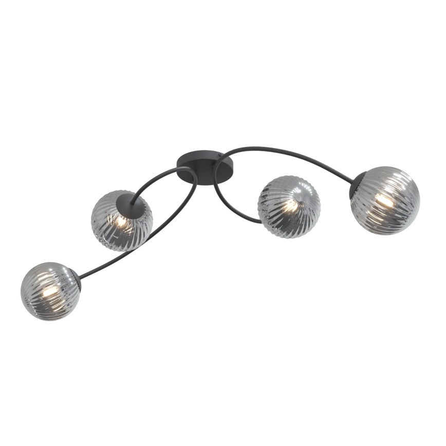 Żyrandol natynkowy VIBRA 4xE14/10W/230V czarny/szary