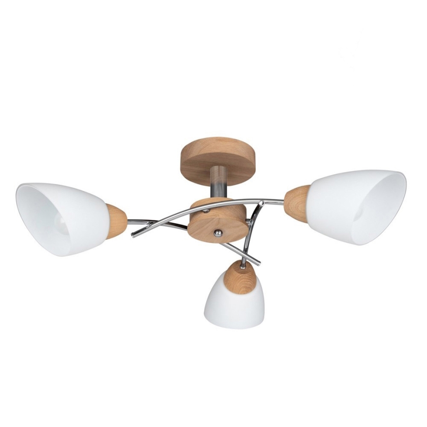Żyrandol natynkowy VILETTA 3xE27/60W/230V dąb