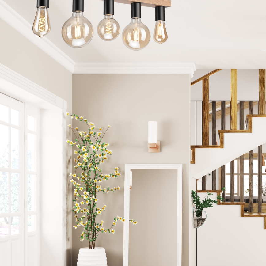 Żyrandol natynkowy VITO OAK 5xE27/60W/230V dąb