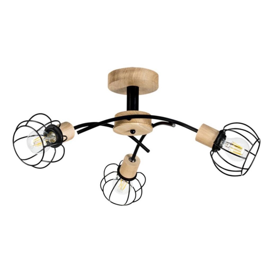 Żyrandol natynkowy VIVIANE 3xE27/60W/230V dąb
