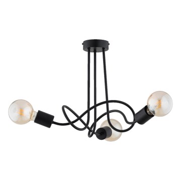 Żyrandol natynkowy WINGO 3xE27/15W/230V czarny