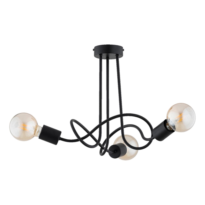 Żyrandol natynkowy WINGO 3xE27/15W/230V czarny