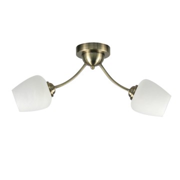 Żyrandol natynkowy ZINA 2xE27/40W/230V mosiądz/biały