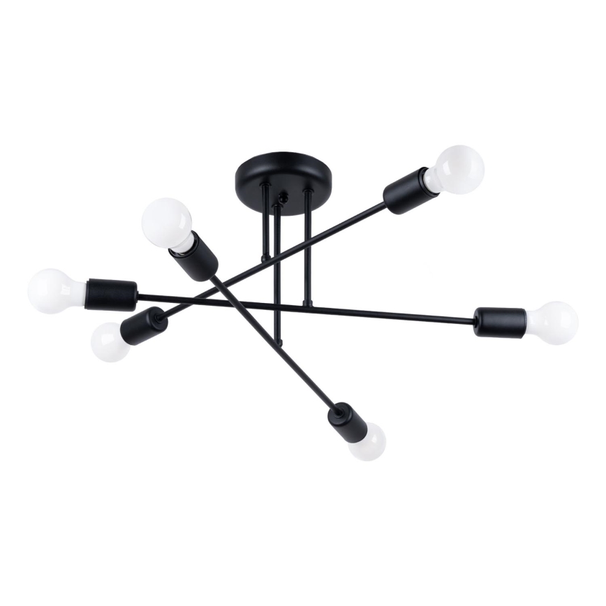 Żyrandol NORAH 6xE27/15W/230V czarny