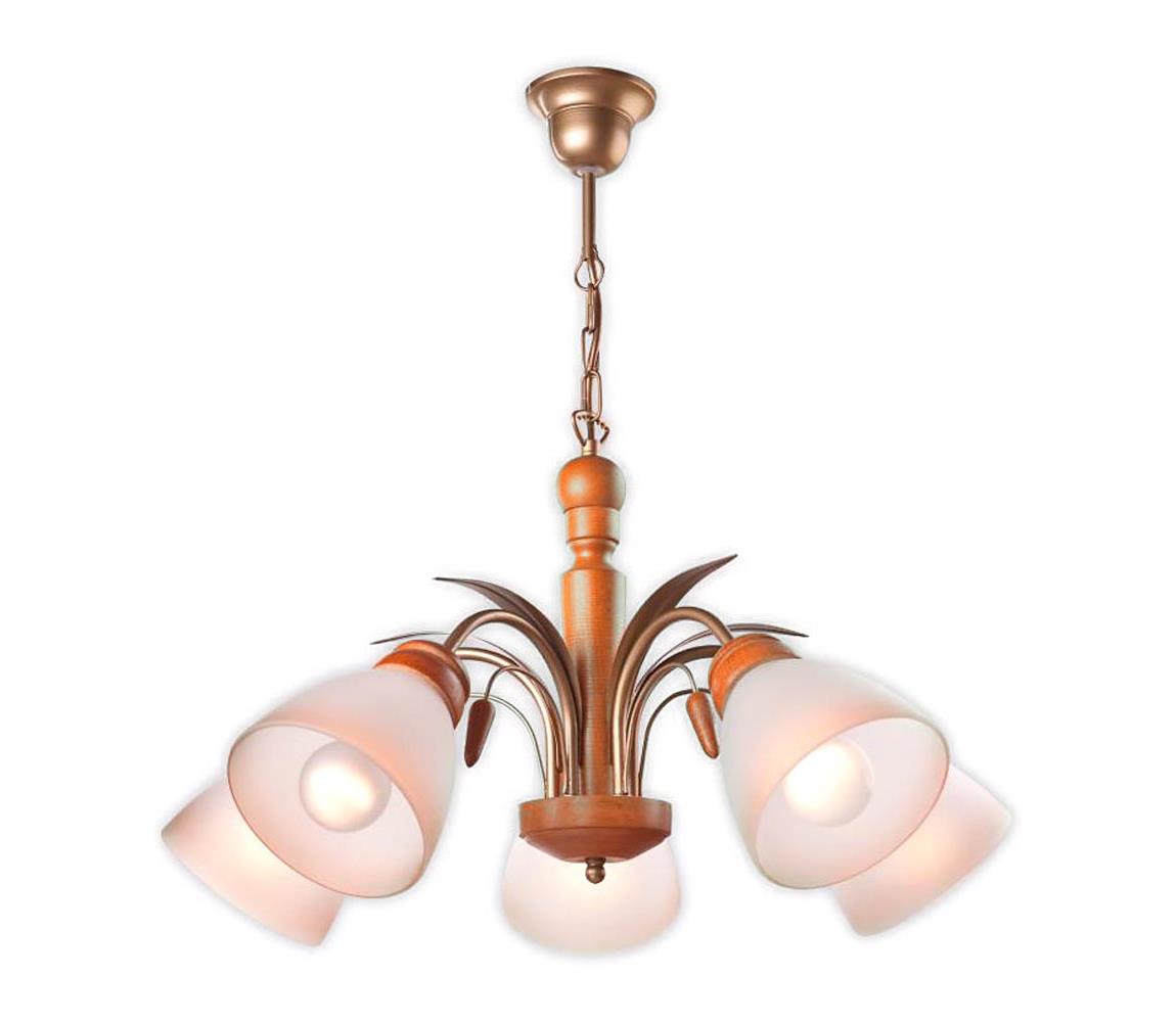 Żyrandol on a Chain TULIPAN 5×E27/60W/230V Beechwood