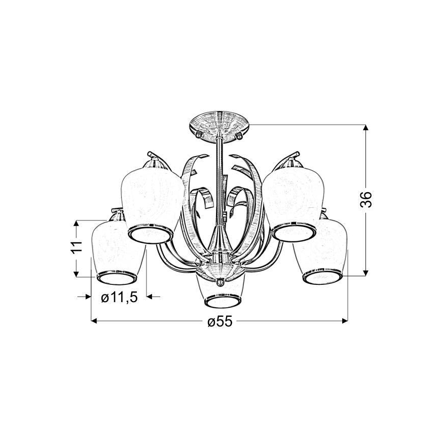 Żyrandol OPERA 5xE27/60W/230V
