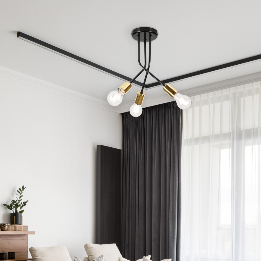 Żyrandol PRIYA 3xE27/15W/230V czarny